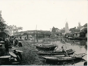 PHAT DIEM c. 1930 - Canal Pont en Bambou Tonkin - PP 370 - Picture 1 of 2