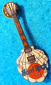 KONA HAWAII LARGE CREAM CLAM SHELL GUITAR HRC Hard Rock Cafe PIN - Picture 1 of 1