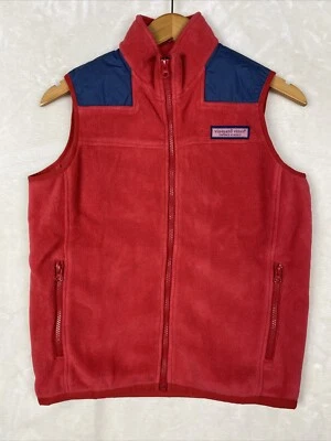 Vineyard Vines Jacket Vest Boys Large 16/18 Red Fleece Stitched Logo Outdoors - Image 1 of 4