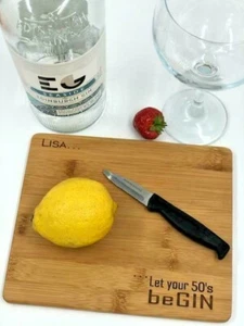 Gin Lovers Personalised Chopping Board Fun Him Her Birthday Gift Unusual Present - Picture 1 of 2