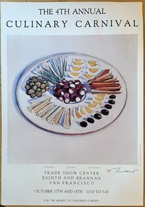 WAYNE THIEBAUD / Poster SIGNED Hors d’Oeuvres 4th Annual Culinary Carnival 1980 - Picture 1 of 2