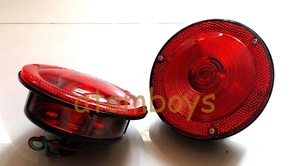 x2 FOR JEEP CJ6 CJ 6 RED SIGNAL REAR TAIL LIGHTS NEW - Imagem 1 de 4