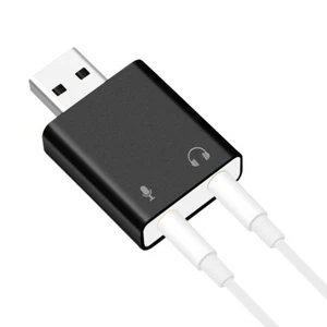 7.1 USB Sound Card External Adapter Audio Card 3D Stereo3.5mm Earphone PC Laptop - Picture 1 of 8