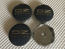 4x OZ O.Z Alloy Wheel Hub Centre Cap Set of 4 Cap 60mm Black/Silver Carbon Fiber