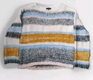 CLASSY FUZZY CABLE KNIT SWEATER BY FATE WOMENS Size M Medium Chunky - Picture 1 of 6