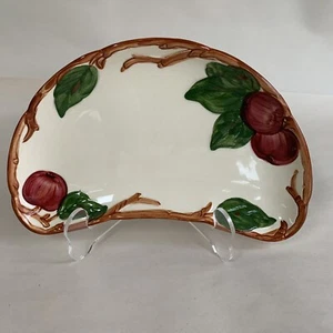 Franziskaner Apfel Halbmond Relish Beilage Salat Knochen Teller TV Marke Vintage - Bild 1 von 4