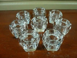 Set of 8 Crystal Candle Holders for 1" Diameter Base Tapered Candles - Picture 1 of 4
