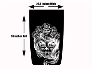 Sugar Skull Hood Wrap Decal BLACK MATTE Vinyl fits Jeep - Picture 1 of 1