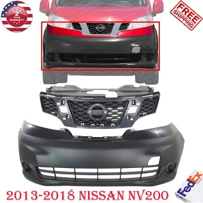 Bumper Front Cover + Grille Assembly Set For 2013-2018 Nissan NV200 - Image 1 of 4