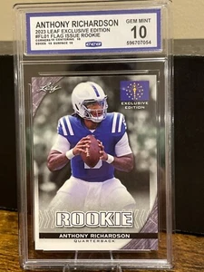 Anthony Richardson RC 2023 Leaf Exclusive Edition Flag FL-01 Rookie Gem Mint 10 - Picture 1 of 3