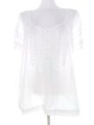 SimplyBe  Size 20 (48) White Popover Tunic Blouse Cotton 100% Short Sleeve Lace 