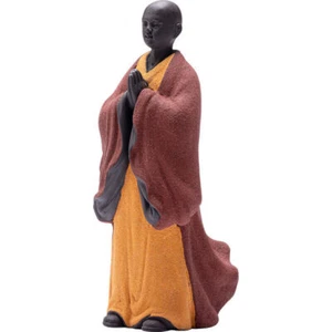 Chinese Zi Sha Sand Standing Monk Statue Praying Buddha Buddhism Zen Figure - Picture 1 of 4