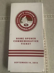 SF 49ers Levis Stadium Inaugural Season Opener Commemorative Ticket SGA 9/14/14 - Picture 1 of 2