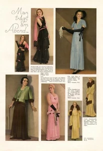 Abendkleid 30er Jahre XL Seite 1931 7 Fotoabb. Mode Kleid Crepe Georgette + - Bild 1 von 1