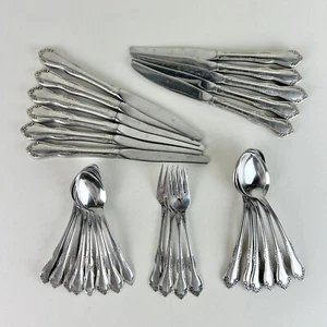 29 Piece Lot Vintage Oneida Stainless Steel Flatware Mansfield Amadeus Floral - Picture 1 of 13