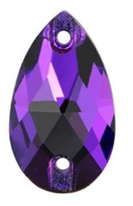 GT Crystal Tropfen Kristall Nähstein 18x10,5 mm Purple Velvet - 2 Stück - Bild 1 von 2