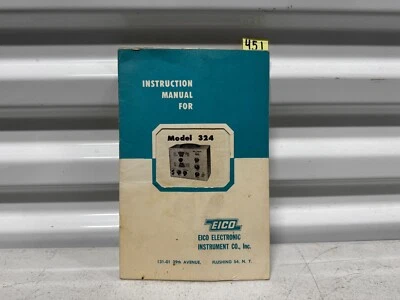 Manual de instrucciones generador de audio onda sinusoidal y cuadrada modelo 324 EICO de colección Foto 1 de 4
