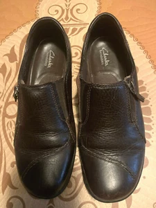 Women's 6.5 US CLARKS Bendables Leather Brown slip with side zip 80633 - Picture 1 of 6