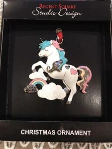 STUDIO Design 2023 Christmas  Unicorn Rainbow xmas  Tree ornament new Rite Aid - Picture 1 of 1