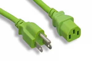 New NEMA5-15P to IEC-60320-C13 18AWG Standard Power Cord Green - Picture 1 of 1
