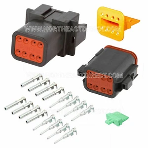 8 Pin Black Deutsch DT DT04-8P DT06-8S waterproof electrical connector kit - Picture 1 of 2