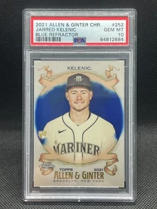 Jarred Kelenic RC 2021 Allen & Ginter Chrome Blue Refractor SP /150 PSA 10 Gem - Picture 1 of 2