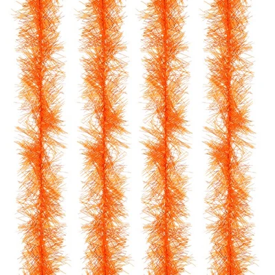 Boa de plumas de 5 pies, 4 piezas boas de plumas artificiales esponjosas, amarillo anaranjado Foto 1 de 4