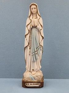 VTG Pasquini Italy Virgin Mary Our Lady of Lourdes Catholic Statue 6" Hndpainted - Picture 1 of 8
