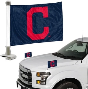 Cleveland Indians Retro Logo Guardians Car Flag Set, Ambassador Style, 4x6... - Picture 1 of 1