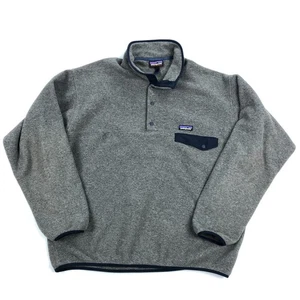 Patagonia Synchilla Snap T Pullover Fleece Sweater Men's XXL Gray Preppy School - Picture 1 of 10