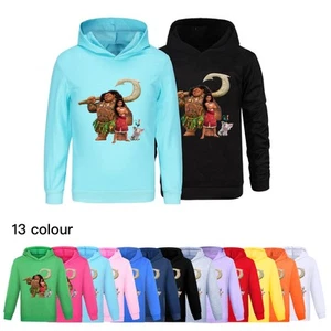 Girls Moana Hoodie Jumper Long Sleeve Tshirt Sweatshirt Kids Casual Pullover Top - Picture 1 of 51