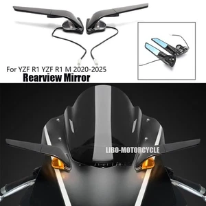 For Yamaha YZF R1 R1M 2020-2025 LED Rearview Mirrors Wing Adjustable Rotating - Picture 1 of 9
