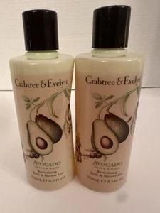 2 Crabtree & Evelyn Avocado Olive & Basil Revitalizing Shower Gel Discontinued - Picture 1 of 9