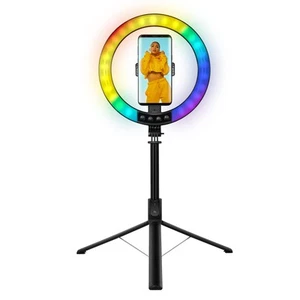 LOGILINK 066678 LUZ LED 26RGB RING 25 CM WITH TRÍPODE EXTENSIBLE SELFIE STICK - Photo 1 sur 9
