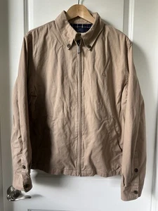 Brooks Brothers 346 Jacket Mens Large Tan Cotton Harrington Zip Up Classic Coat - Picture 1 of 8