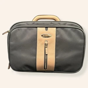 Samsonite Olive Green Carry-On Bag Tan Leather Trim Travel Tote (NWT) - Picture 1 of 13