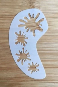 Stencil vernice viso riutilizzabile lavabile pozzanghere viso guancia c.11 cm x 7 cm - Foto 1 di 4