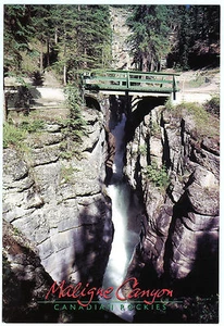 MALIGNE CANYON JASPER NATIONAL PARK ALBERTA CANADA LARGE SIZE POSTCARD COND:VG - Picture 1 of 2