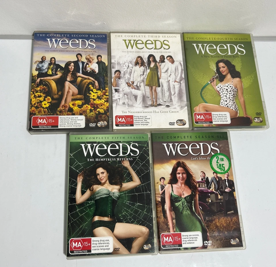 Weeds Complete Seasons 2,3,4,5 & 6  DVD Bundle Region 4 - TV Drama Comedy - Image 1 of 4