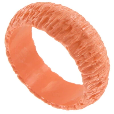 Brazalete Brazalete Coral Naranja Texturizado Años 80 Vintage Mujer Talla Estándar Foto 1 de 2
