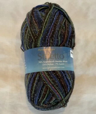 Plymouth Yarn Stiletto Superwash Merino Nemours Color 800 Multicolor Sparkle NWT - Image 1 of 4
