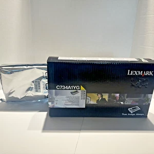 2x NEW Lexmark C734A1YG Yellow Toner Program Return Cartridge Genuine Two Sealed - Picture 1 of 10