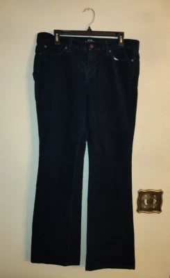 Pantalones de mezclilla de terciopelo azul oscuro Ann Taylor Loft usados para mujer talla 12 Foto 1 de 4