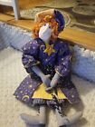 Fabric Art Doll  OOAK Cloth, arms and legs are movable . Handmade whimsical 