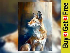 Red Fox Gaze 5"x7" Druck auf mattem Papier | Majestic Wild Spirit in Abstract - Bild 1 von 18