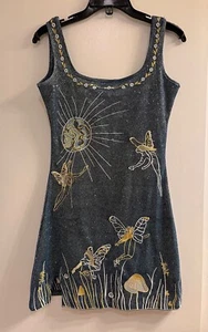 Mini Abito Corto Trendy Midnight Moon Whisper Sparkly Glitter Taglia S - Foto 1 di 11