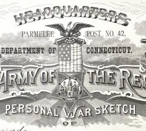 GAR Connecticut Grand Army Of The Republic War Sketch  - Picture 1 of 5
