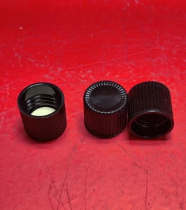 Kimble Black Phenolic 15-415 Caps, 13mm-33mm, Cemented Rubber Liner, Case of 100 - Picture 1 of 3