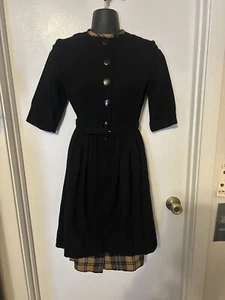 50s Black Wool Skirt With Layered Underskirt - Picture 1 of 7
