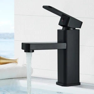 Waschtischarmatur Schwarz Badarmatur Wasserhahn Bad Waschbecken Mischbatterie - Bild 1 von 10
